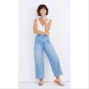 Madewell Pleated Wide Leg Jeans Kinnon Wash Size 2